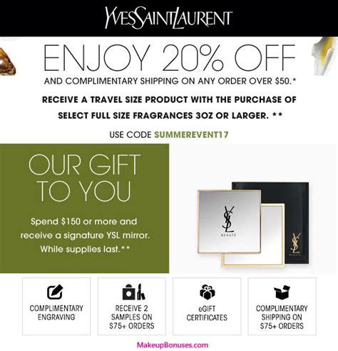 ysl beauty offer|ysl beauty free shipping code.